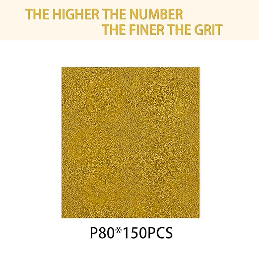 150PCS 80 Grit Gold Sanding Discs, 5-Inch 8-Hole Sandpaper - Image 2