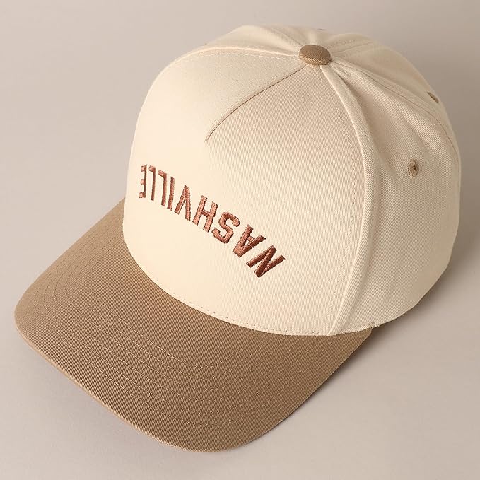 MIRMARU Two-Tone Vintage Canvas Trucker Hats for Men & Women, Adjustable Size Baseball Caps with Trendy Embroidered Design