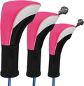 Wood Headcover Golf Club Covers Driver Headcovers Nylon Head Covers Designed to Fit All Woods - 3/4/5/6 Pack/Set Golf Accessories Suitable for Men and Women