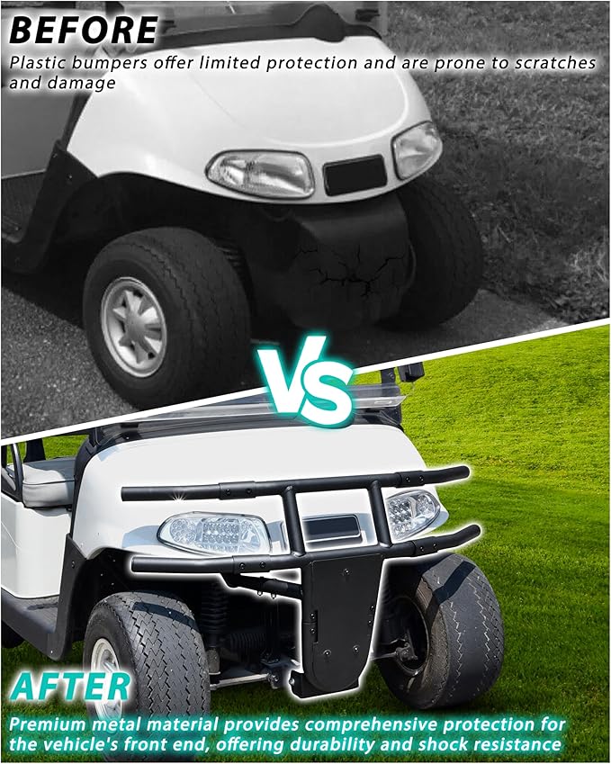 Front Brush Guard for E-Z-GO RXV, Heavy Duty Combined Front Bumper Protector Steel Brushguard for EZGO RXV Golf Cart 2008-2015 Accessories