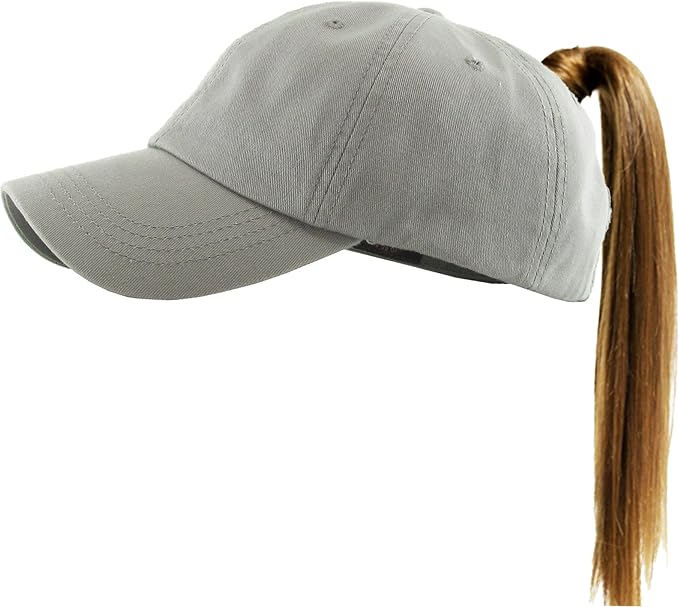 Classic Plain Ponytail Messy High Bun Headwear Adjustable Cotton Trucker Mesh Glitter Hat Baseball Cap