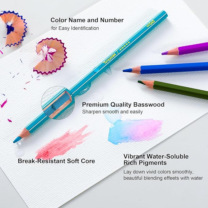 KALOUR Watercolor Pencils, 50 Colors, Blendable Wet or Dry - Image 3