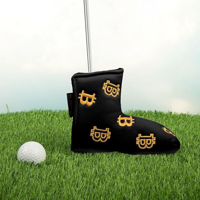 Bitcoin Golf Putter Cover for Blade and Mallet Putters - Golf Headcovers for Club Protection - HODL 21 Golf Accessories