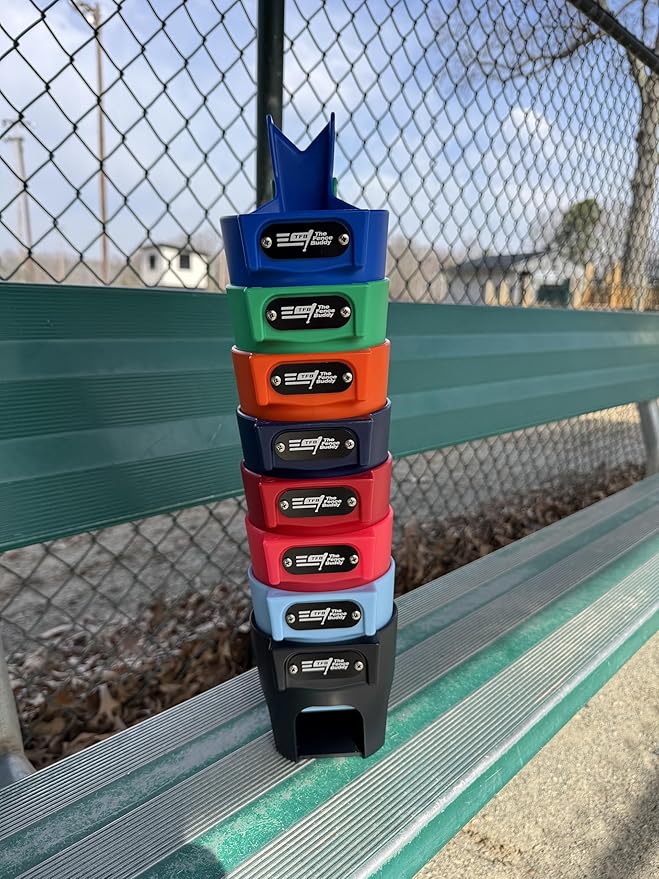 Purple Water Bottle Holder for Fence | Cup Holder and Caddy | Holds Stanley, Yeti, Gatorade Products | Baseball and Softball Dugout Organizer, Stackable for Easy Storage | Made in USA (Purple)