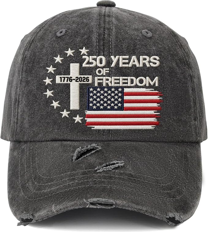 US 250th Anniversary Hat, Patriotic Embroidered Cap, 1776-2026 Freedom Celebration, 250 Years American History Gift Patriots