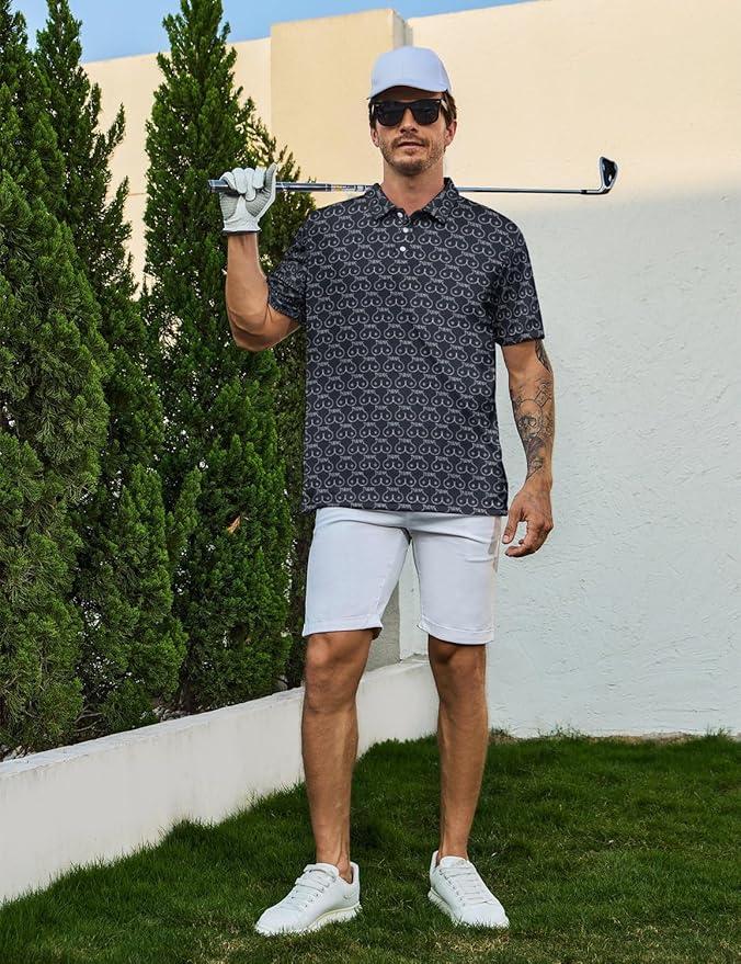 Mens Golf Shirts Golf Polo Shirts for Men Short Sleeve Polo Shirts Golf Gifts