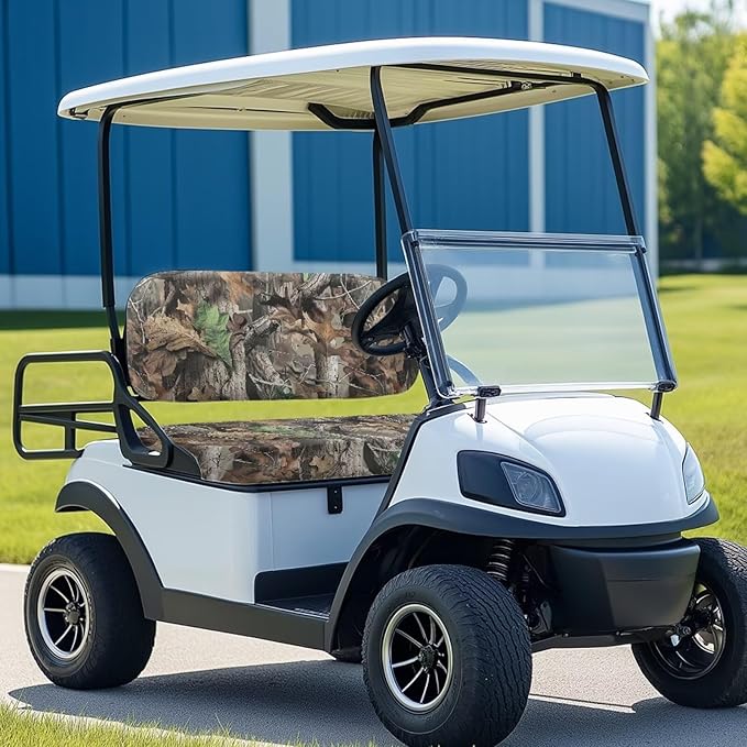 Bulopur Branch Camouflage Golf Car Seat Cover Set Dustproof Seat Cover Fit for EZGO Club Car 2 Person Seats Golf Carts Frontseat Sun Protection