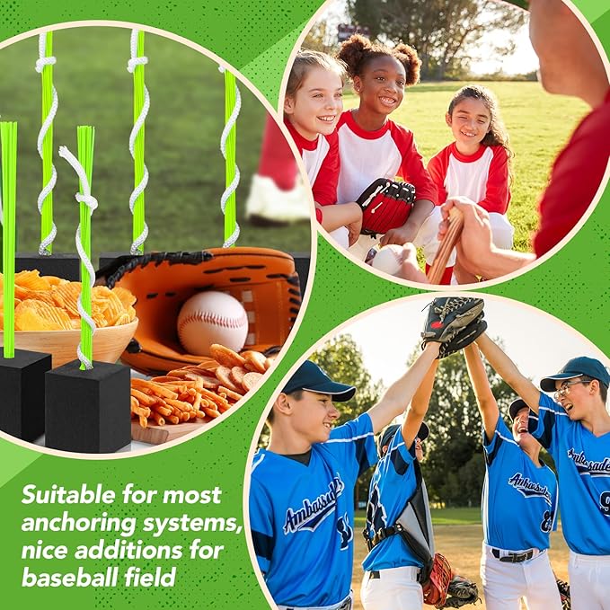 Shappy 12 Pieces Baseball Base Plugs with Tassel Heavy Duty Anchor Plugs for Baseball Field and Softball Accessories