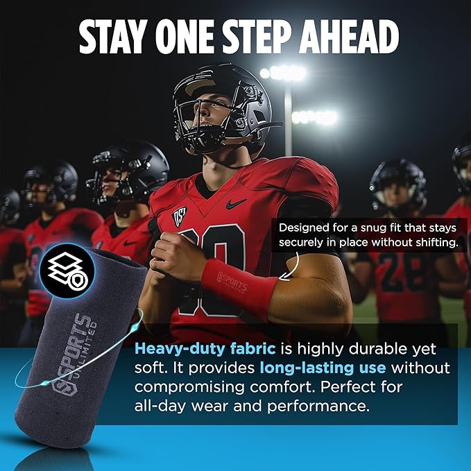 Sports Unlimited Adult Triple Wrist Coach, Football Wristbands for Plays, Baseball Wristbands, QB Arm Bands