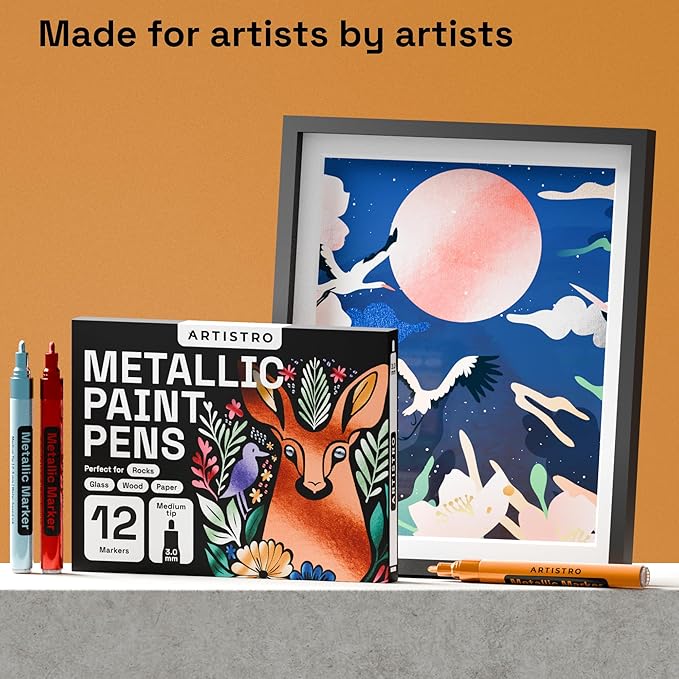 ARTISTRO 12 Metallic Paint Pens - Image 6