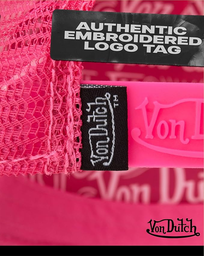 Von Dutch Unisex Trucker Hat - Velvet Curved Bill Mesh Back Retro Classic Adjustable Snapback Baseball Cap for Men and Women