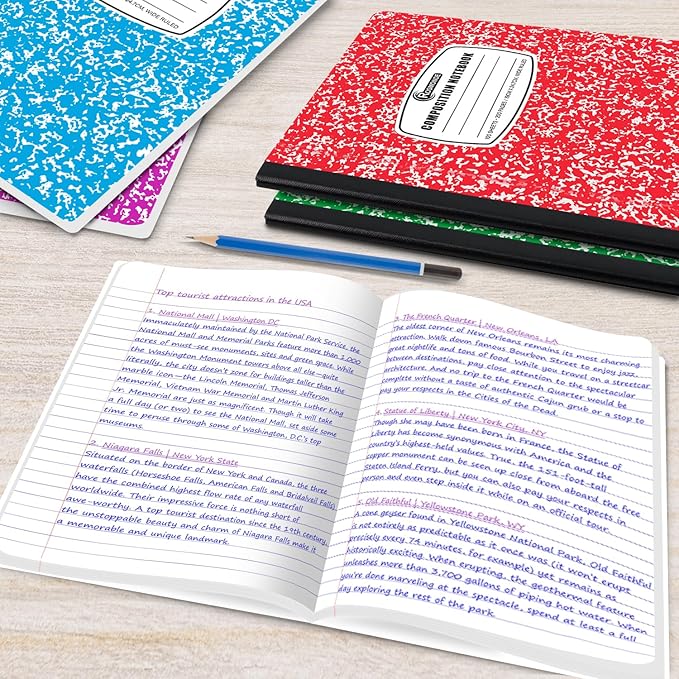 Rosmonde 50 Pack Bulk Composition Notebooks, Wide Ruled, 200 Pages, 9-3/4 x - Image 7