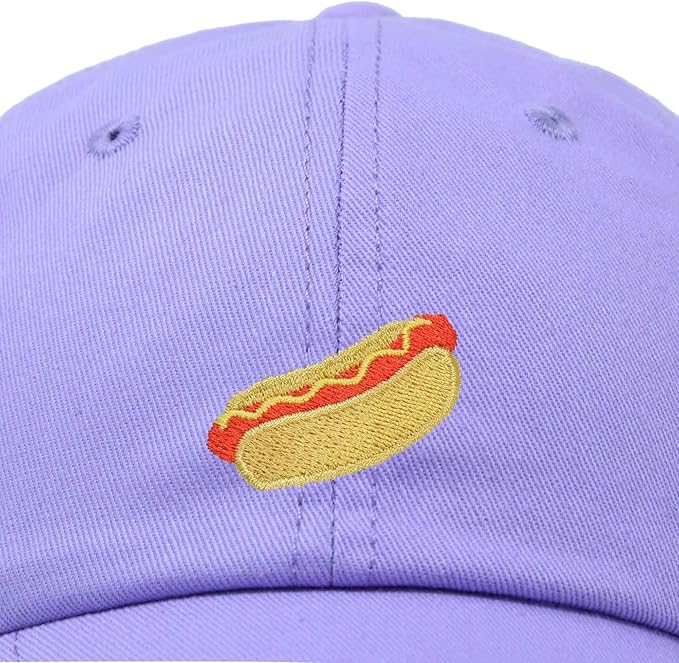 DALIX Hot Dog Hat Embroidered Mens Womens Baseball Cap