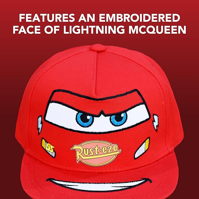 Disney Pixar Cars Baseball Cap, Cotton Adjustable Adult Hat, Red, One Size