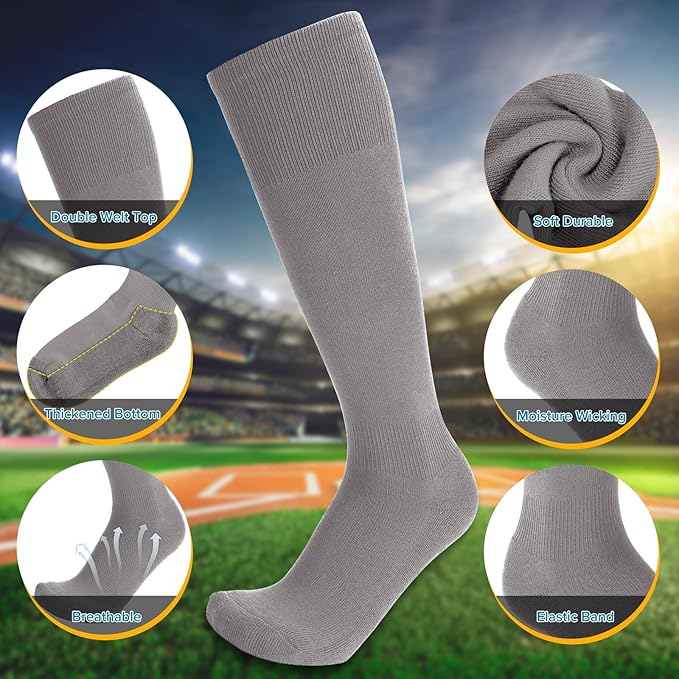 Baseball Socks and Belt Combo for Youth Adult - Softball Socks and Belt for Boys and Girls