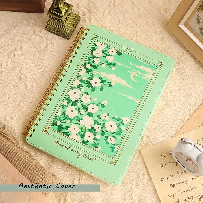 Spiral Notebook for Women, Durable A5 Leather Hardcover Notebooks, 140 Lined - Image 5