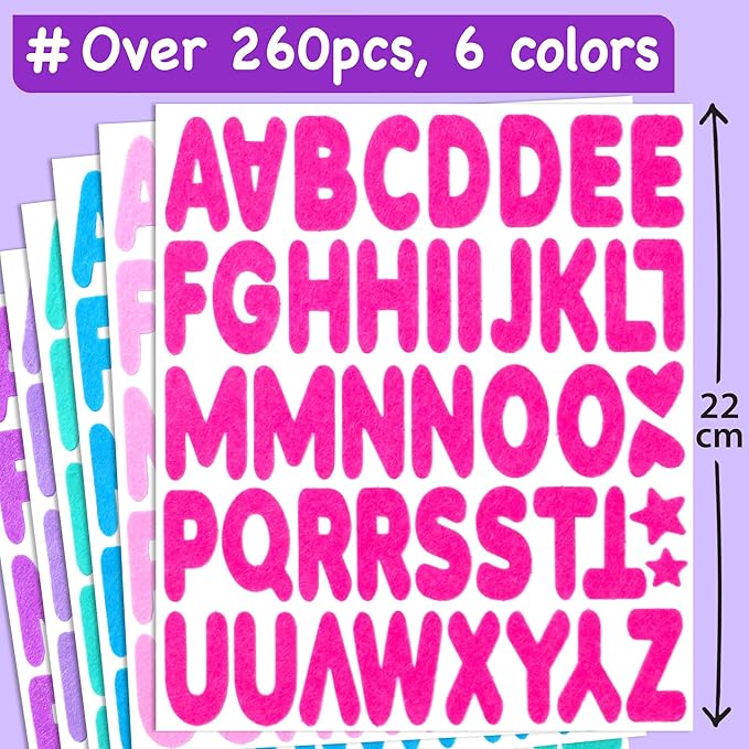 EZCRA Felt Alphabet Stickers, Large Self-Adhesive A-Z Puffy Letters - Image 2