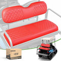 10L0L Golf Cart Seat Covers for Club Car Precedent,EZGO TXT Front/Rear Seats Diamond Pattern,Vinyl Leather with Adjustable Straps and Retractable Buckle, No Stapler Needed