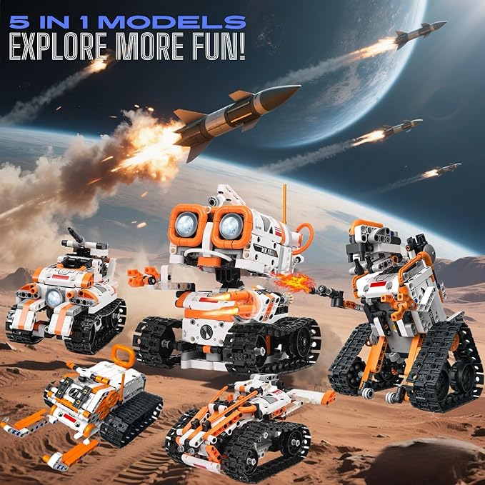 STEM Robotics Kit for Kids Ages 8-12 8-14+, 5-in-1 Remote/APP Control Coding - Image 2