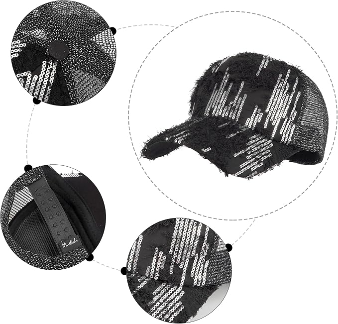 Hoce Fashion Rhinestone Denim Baseball Cap Studded Bling Hat for Women