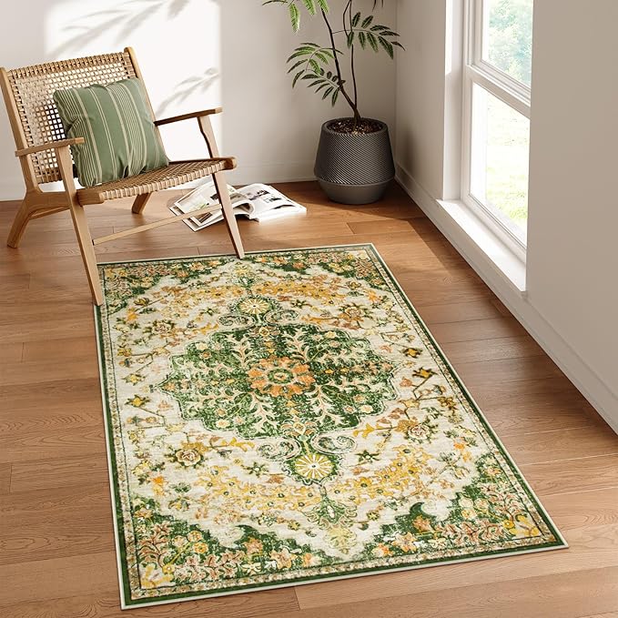 Lahome Bohemian Floral Medallion Area Rug by Lahome