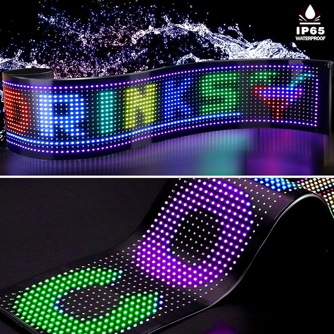1 Piece 52x7.6in Extra-Large Devil Eyes Light for Truck Windshield, Flex LED Display for Car Eyes, Programmable Soft Screen Dynamic Car Eyes Easter St. Patrick's Day Shamrock Bunny Decor