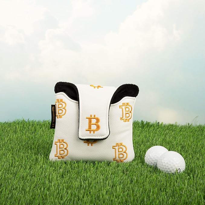 Bitcoin Golf Putter Cover for Blade and Mallet Putters - Golf Headcovers for Club Protection - HODL 21 Golf Accessories