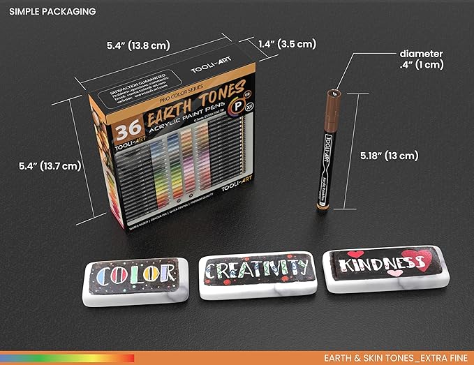 36 Acrylic Paint Pens Skin and Natural Earth Tone Marker Set - Image 8