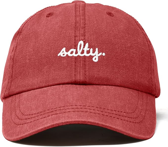 DALIX Salty Embroidered Cotton Beach Baseball Cap Adjustable Dad Hat Womens