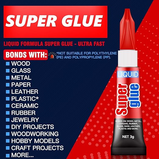 3 Gram Single Use Super Glue Liquid, Super Fast, Thin & Strong Adhesive - Image 4