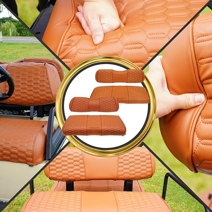 Golf Cart Seat Covers for EZGO TXT Club Car DS Gas or Electric OEM Regular Seat Cushion, No Staple, Golf Cart Vinyl Replacement Seat Cover