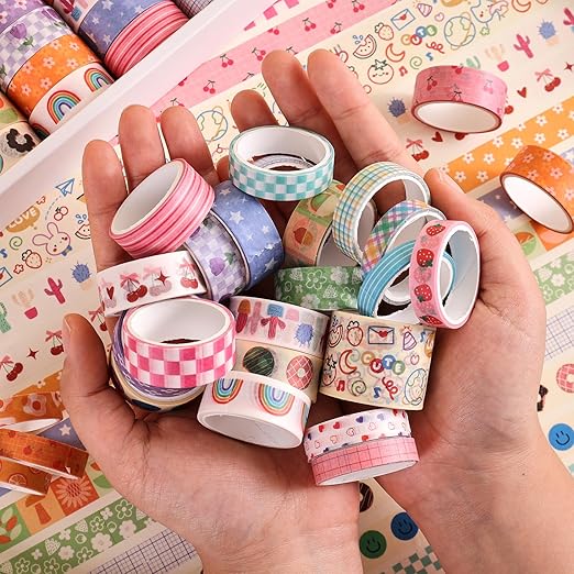 32 Rolls Colorful Cute Floral Writable Washi Tape Set, Decorative Tapes - Image 5