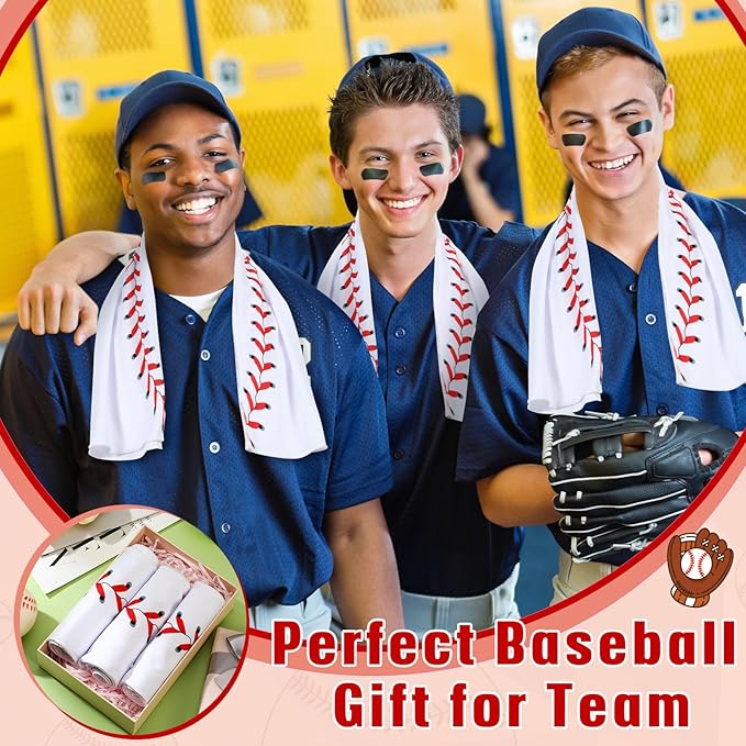Chumia 18 Pcs 30 x 9 Inch Baseball Cooling Towel Accessories Baseball Soft Party Favors Ice Towel Breathable Chilly for Player Team Coach Team Gifts Goodie Bag Stuffers Sport Supplies