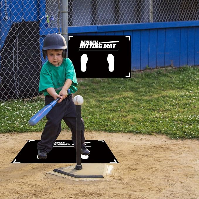 Baseball Training Mat, T Ball, Baseball and Softball Batter Stance Training Mat, Batting Mat 23.6 x 35.4 Inch