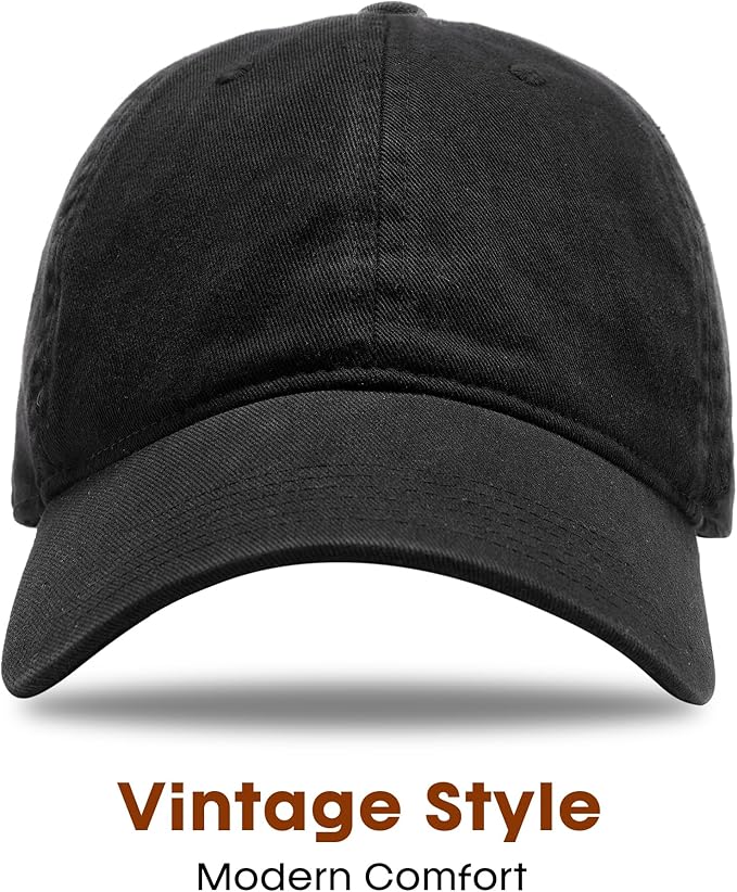 FURTALK Unisex Vintage Washed Unstructured Baseball Cap Washed Cotton Adjustable Dad Hat