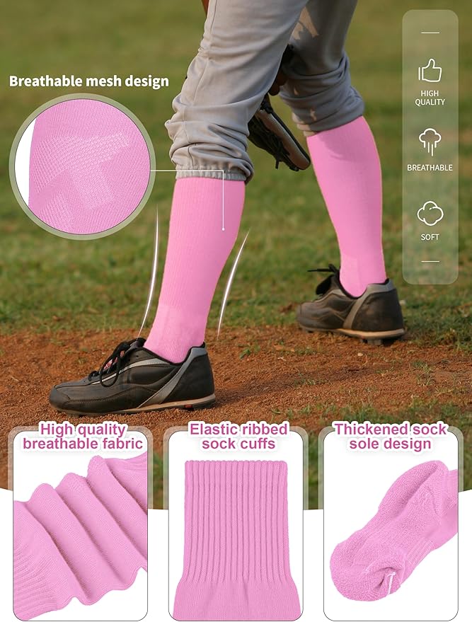 Baseball Socks and Belt Combo Set Cotton Boys Adjustable Baseball Softball Socks and Belt for Boys Girls