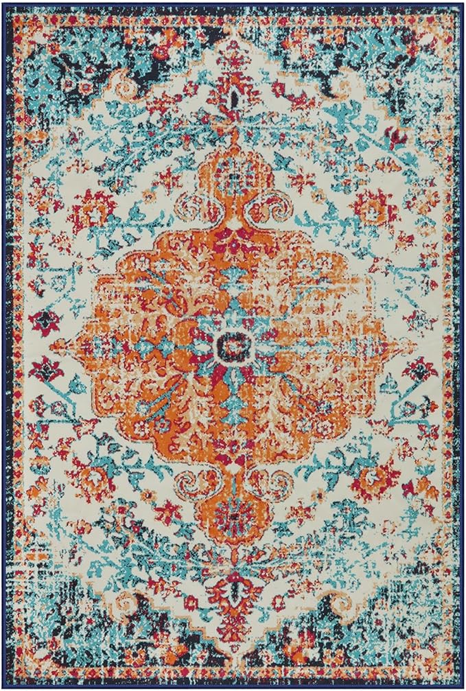 Lahome Bohemian Floral Medallion Area Rug - Image 9