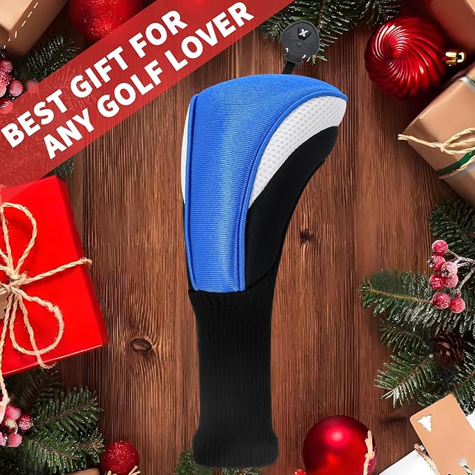 Golf Club Head Covers for Woods 3/4/5/6 Pieces Long Neck Mesh Sports Golf Club Headcovers Set with Interchangeable No. Tags 3 4 5 6 7 X Golf Accessories for Men Women