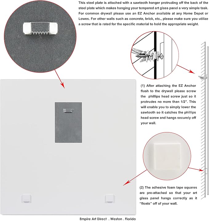 Empire Art Direct Frameless Free Floating Tempered Glass Panel Graphic Wall Art - Image 2