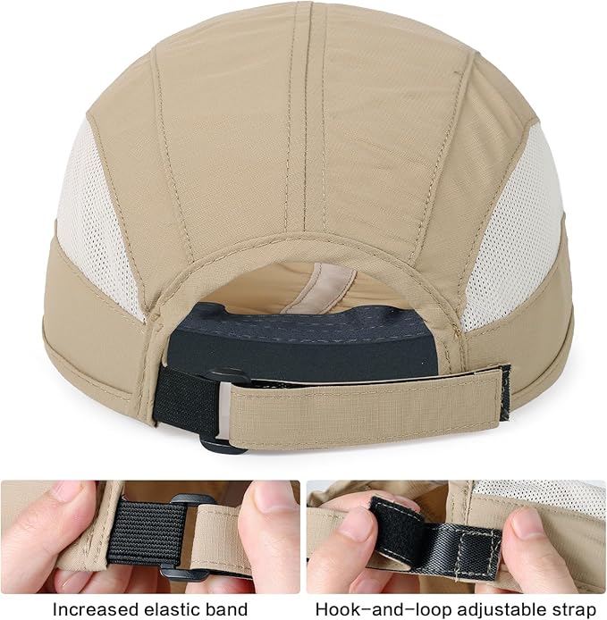 HH HOFNEN Quick Dry Baseball Cap Unstructured Running Cap Water-Resistant UPF 50+ Mesh Golf Sun Hats for Men Women