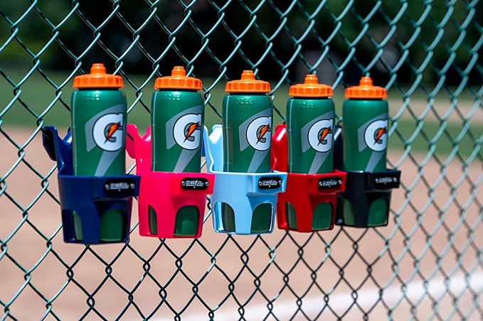 Fence Cup Holder | Drink Holder for Chain Link Fence | Fits Stanley, Yeti & Gatorade | Baseball Dugout, Softball, Pickleball & Tennis | Made in USA | The Fence Buddy (Orange)