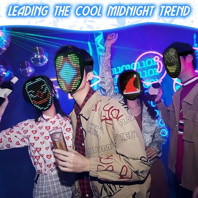 Led Mask with Gesture Sensing, Light up Face Transforming Mask - Image 5