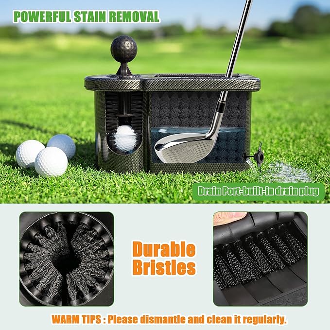 10L0L Golf Cart Ball Washer and Club Cleaner Kit, Detachable Golf Club Head and Ball Washer Golf Cleaner for EZGO Club Car Yamaha