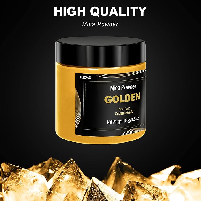 Golden Mica Powder Pigment -Cosmetic Grade Metallic Mica Powder - Image 8