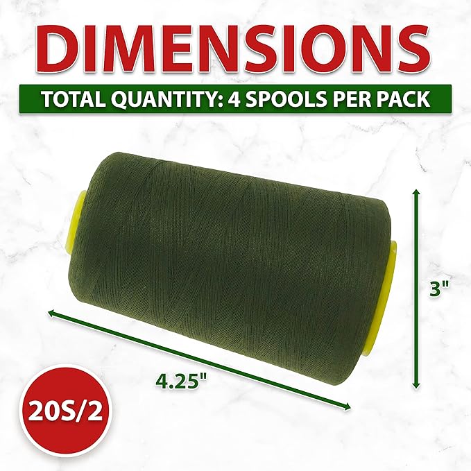 Mandala Crafts 4 Pack of Serger Threads Cones Spools - Image 4