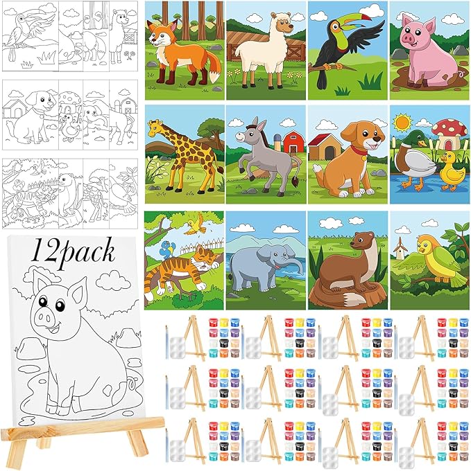 Zhanmai 12 Pack Pre Drawn Canvas by Zhanmai