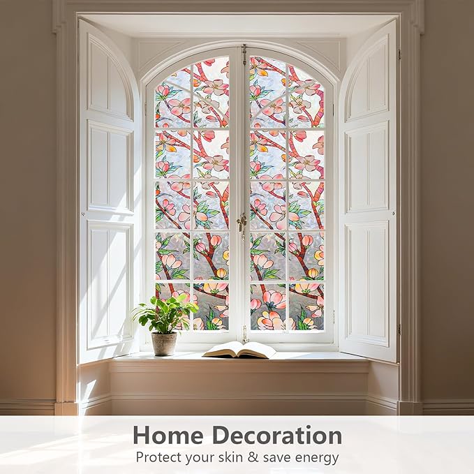 NINETREX Window Privacy Film, 3D Stained Glass Window Film, Rainbow Static - Image 3
