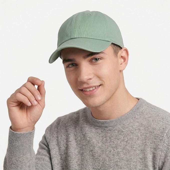 Cotton Baseball Cap Dad Hat – Washed Low Profile Adjustable Hat for Men Women Casual Outdoor Running Golf