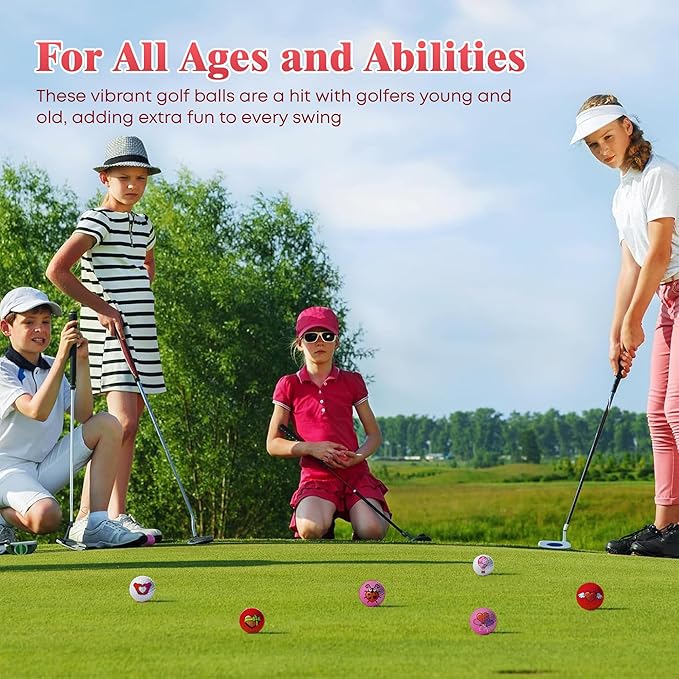 Oji Moji Emoticon Golf Ball Set Love Series, Valentine's Day Gift, 12-Pack Novelty Gift, Golf Gift for Men, Dads, Women, Kids, Golfing Accessories