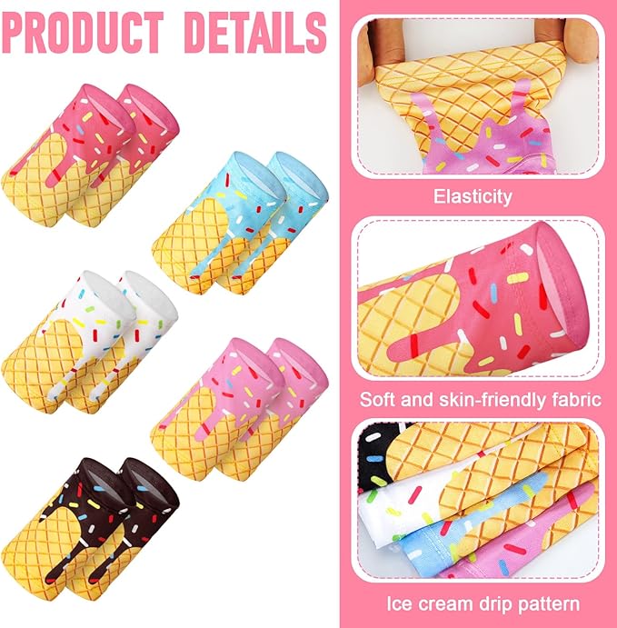 Soulchen Ice Cream Drip Baseball Headbands and Sports Wristbands for Athletes Baseball Football Basketball Running Gym Party Favors Suitable for Team Men Women